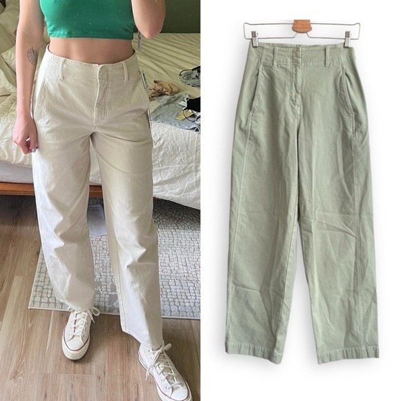 Aritzia Wilfred Ascendant Pants 0 Utility Trousers Silent Green Storm